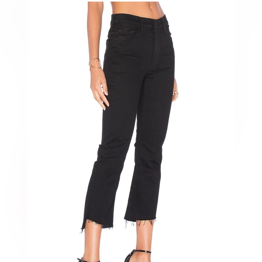 MOTHER Insider Crop Step Fray in Not Guilty (Black)